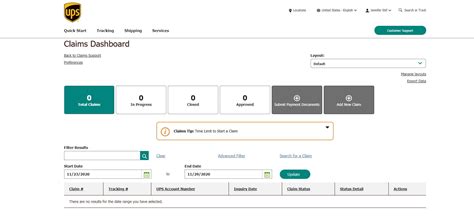 Use this dashboard to check the status of your package claims. . Ups claims dashboard